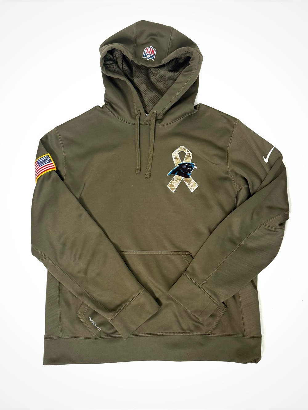 Nike Army Green Carolina Panthers Hoodie | L